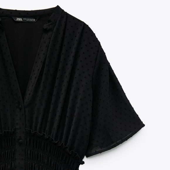 Zara Dotted Mesh Midi Dress Sz XS NWT - Picture 9 of 9